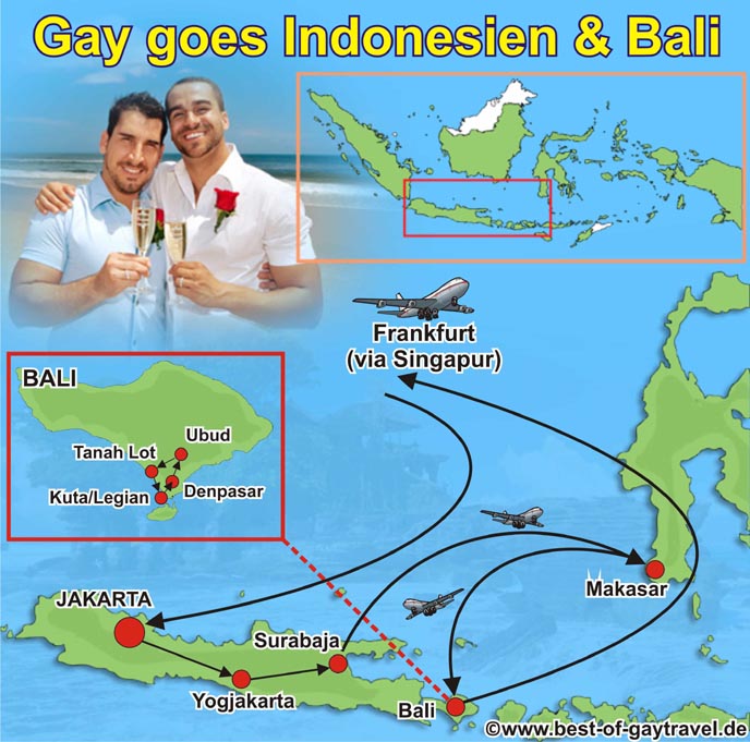 Gay goes Indonesien - Route der Reise